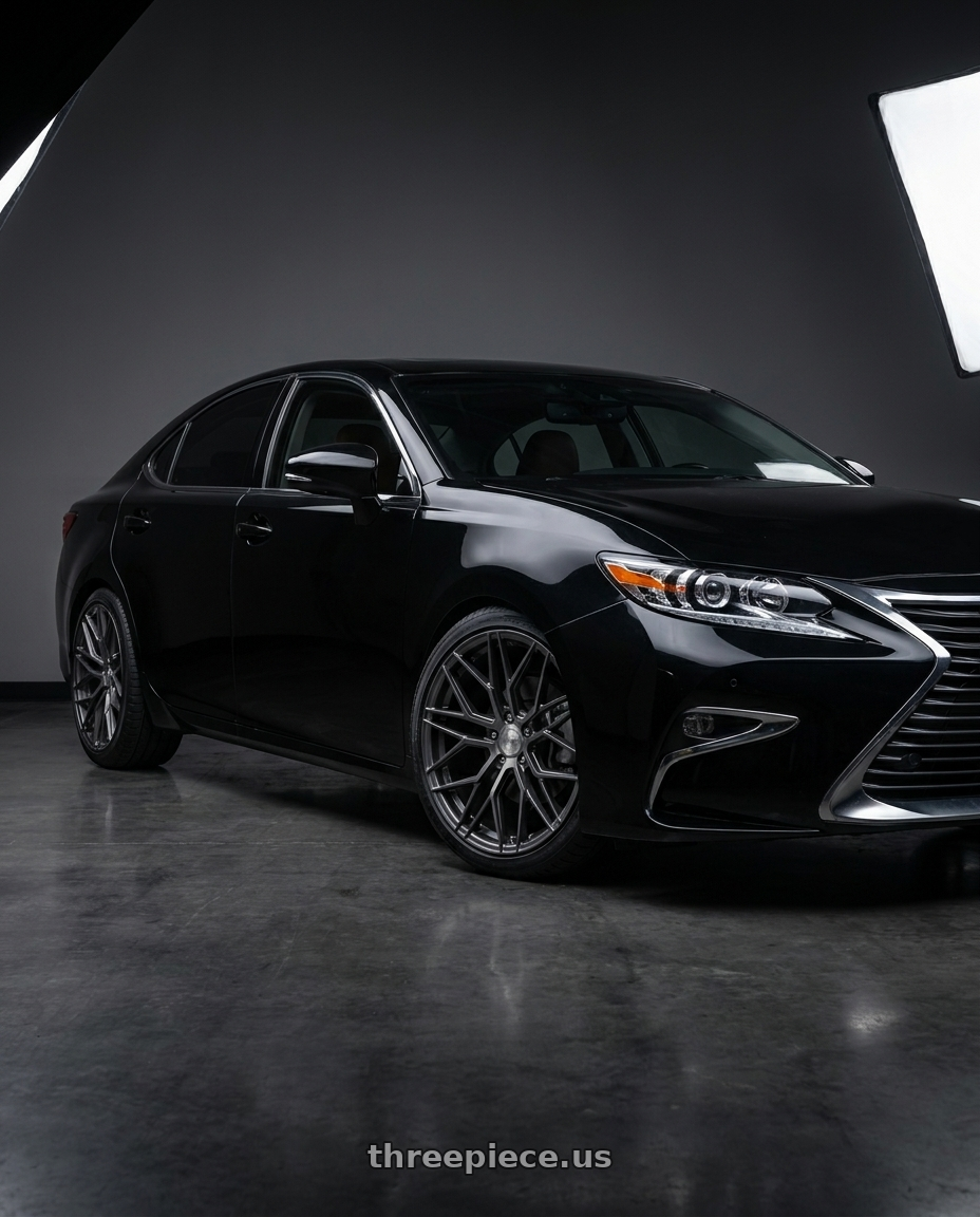 2017 Lexus es200 black with Avant Garde Wheels M520R BLANK 19x11 +BLANK Dark Graphite Metallic wheels