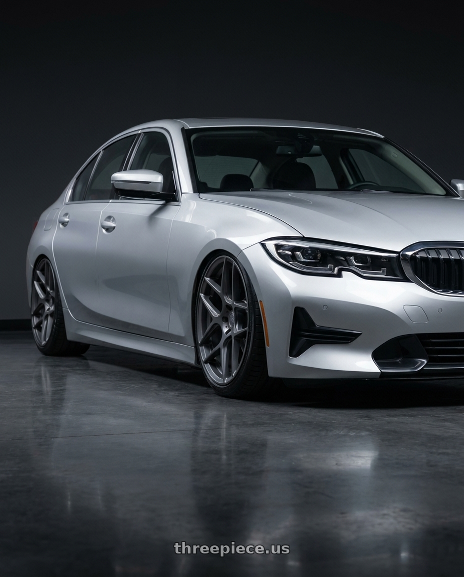 2023 BMW 3 Series G20 with Aodhan AFF2 5x112 19x8.5+35 Matte Gray wheels