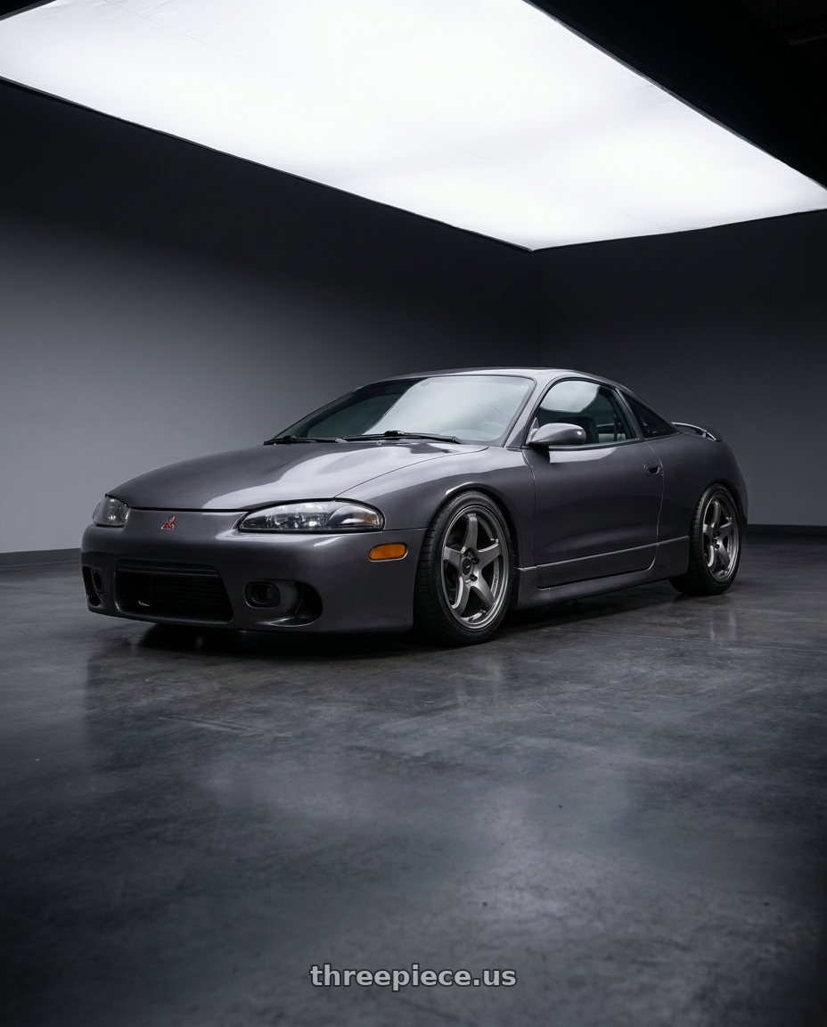 1997 Mitsubishi eclipse with Enkei PF05 5x114.3 18x9.5+38 Dark Silver wheels