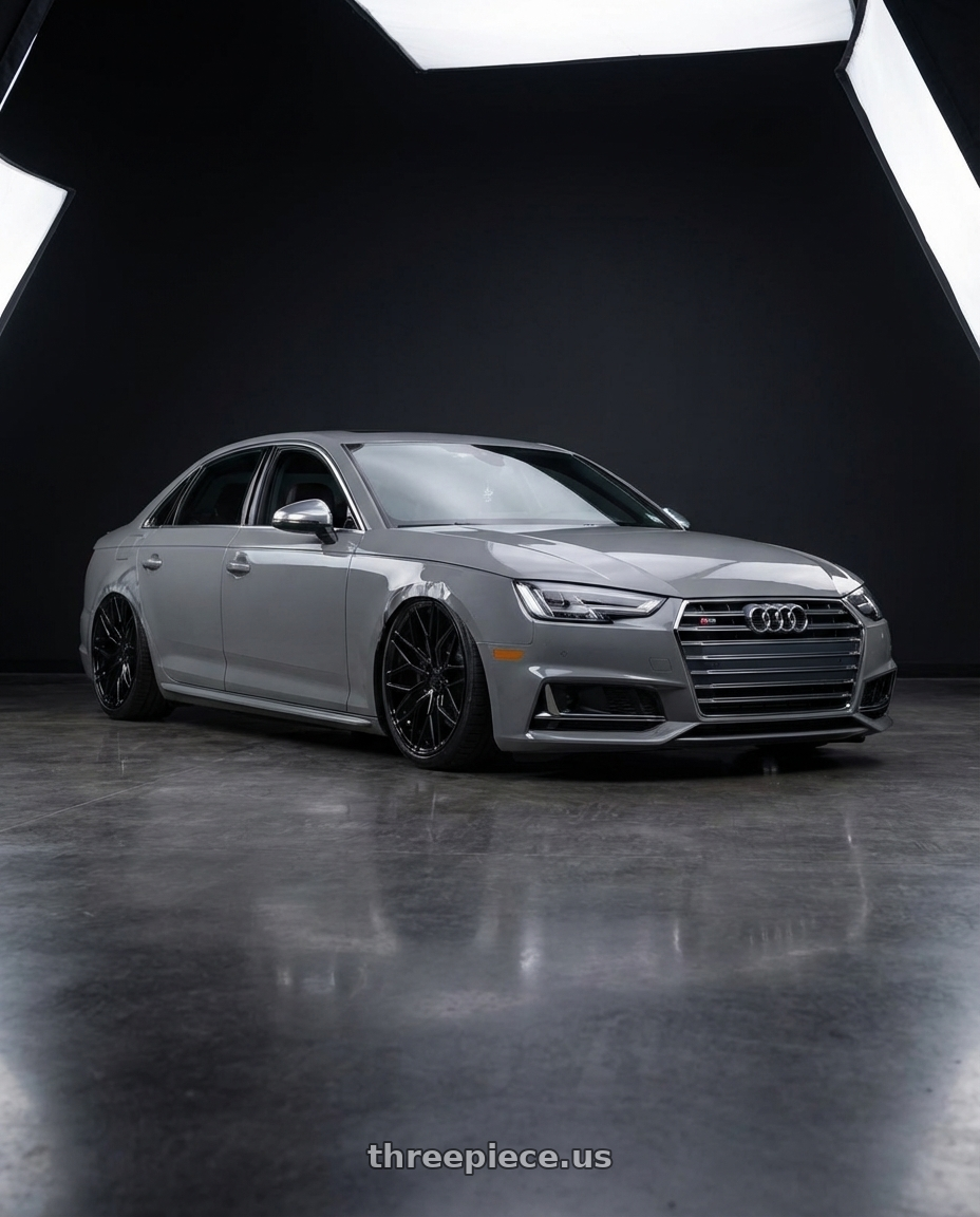 2023 Audi S4 B9 with Avant Garde Wheels M520R 5X112 20x10 +35 Gloss Black wheels