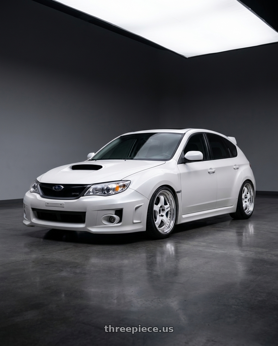 2012 subaru wrx hatchback Subaru with Work Meister S1 3P 5x100 18x8.5+41 A Disk White wheels