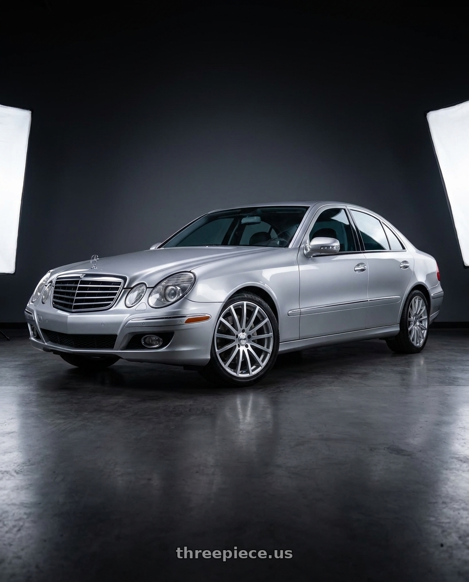 2008 Benz e280 with TSW MALLORY 4X100 17X7 +40 SILVER W/ MIRROR CUT FACE wheels