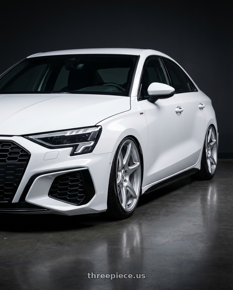 2024 Audi S3 8Y with Kansei K11S Tandem 5X112 19x9.5 22 Hyper Silver wheels