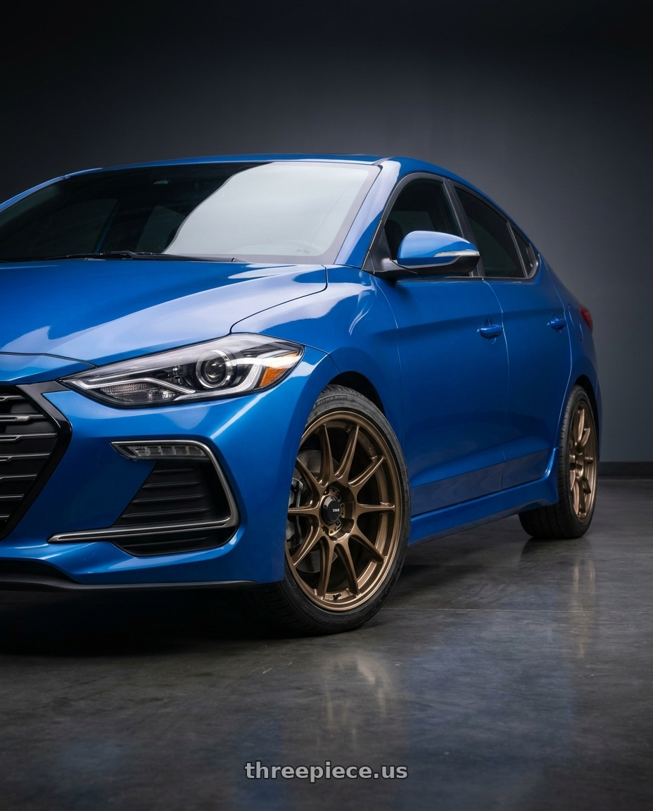 2017 Hyundai elantra sport with Konig Dekagram 5x114.3 18x8.5+45 Gloss Bronze wheels