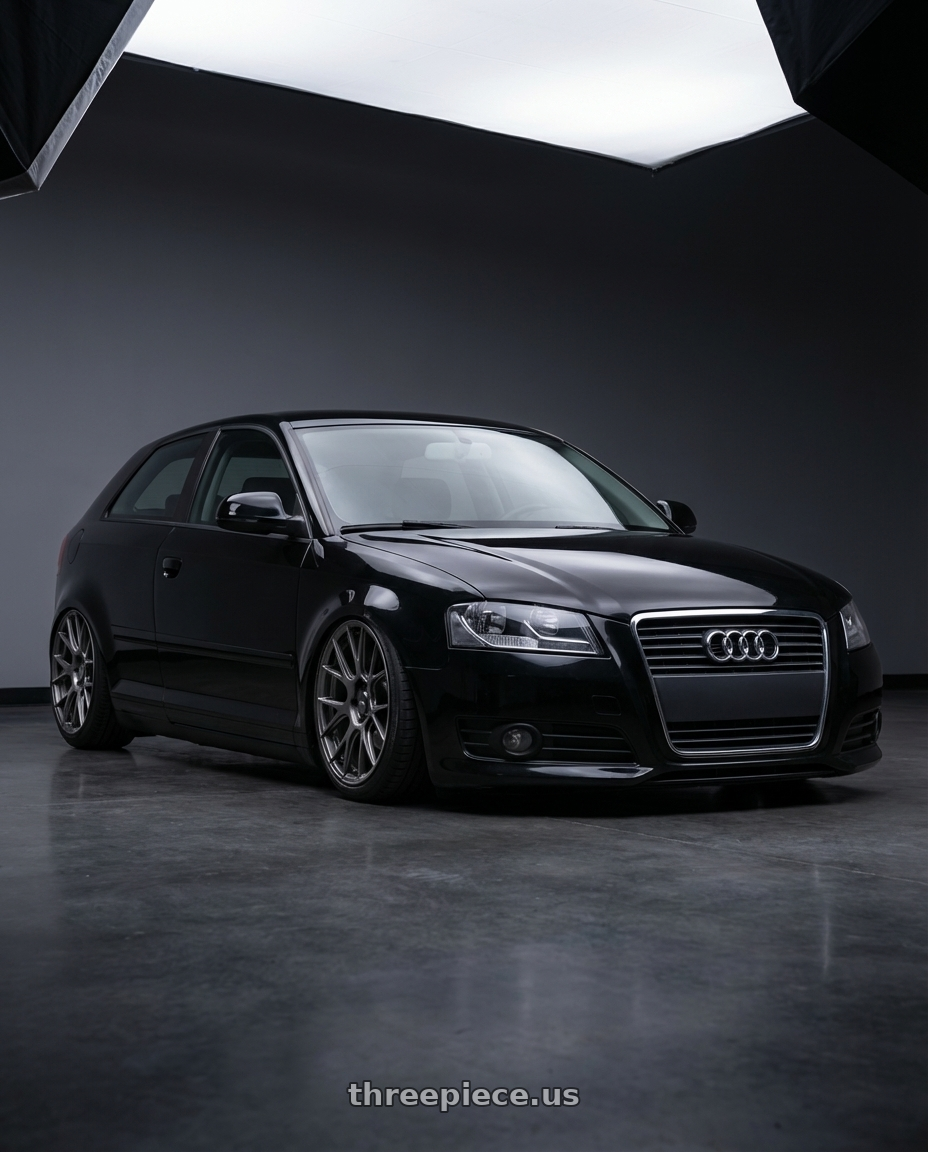 2012 Audi A3 8P with Konig Ampliform 5x112 19x8.5+32 Dark Metallic Graphite wheels
