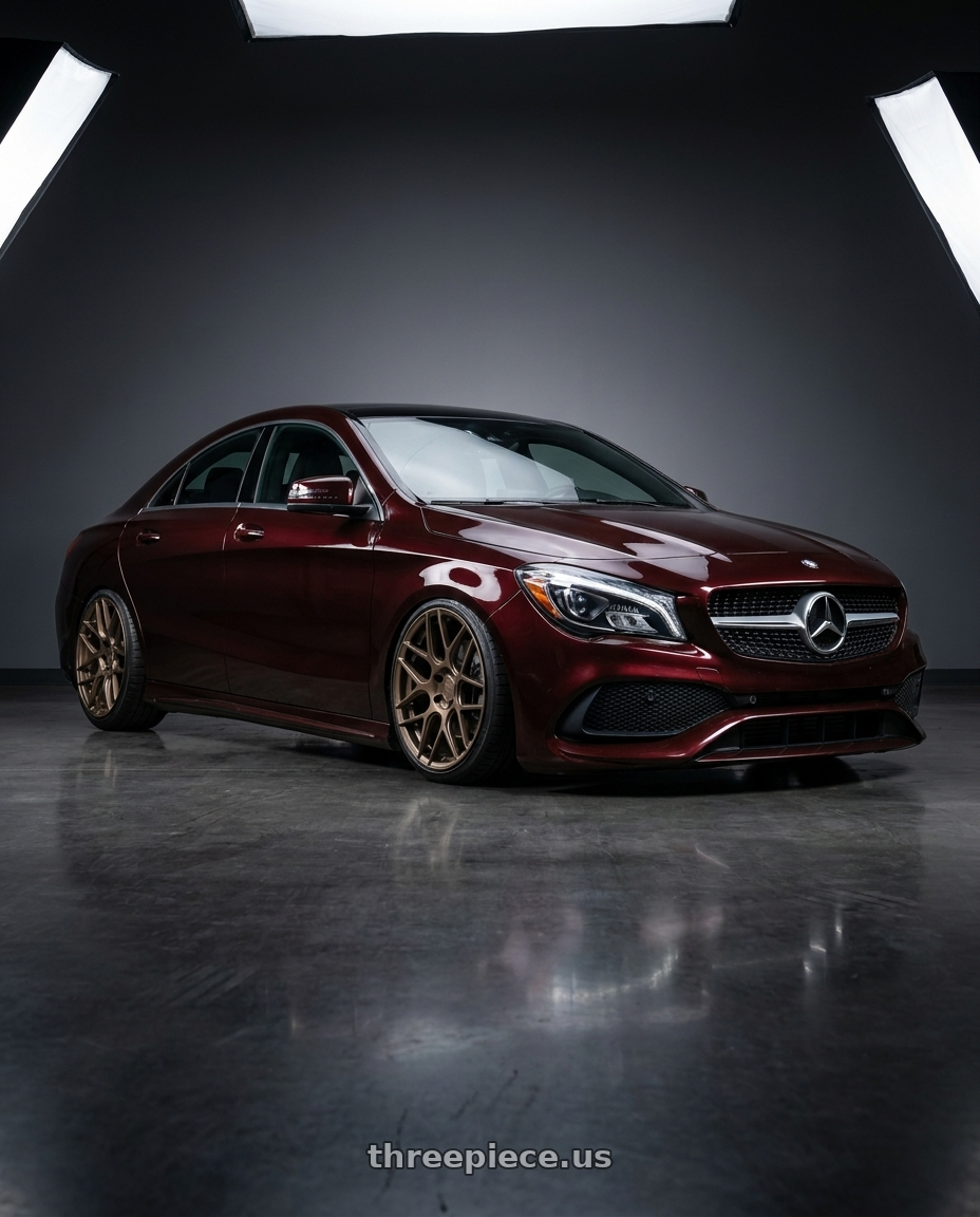 2018 Mercedes-Benz CLA C117 with Aodhan AFF2 5x112 19x8.5+35 Matte Bronze wheels