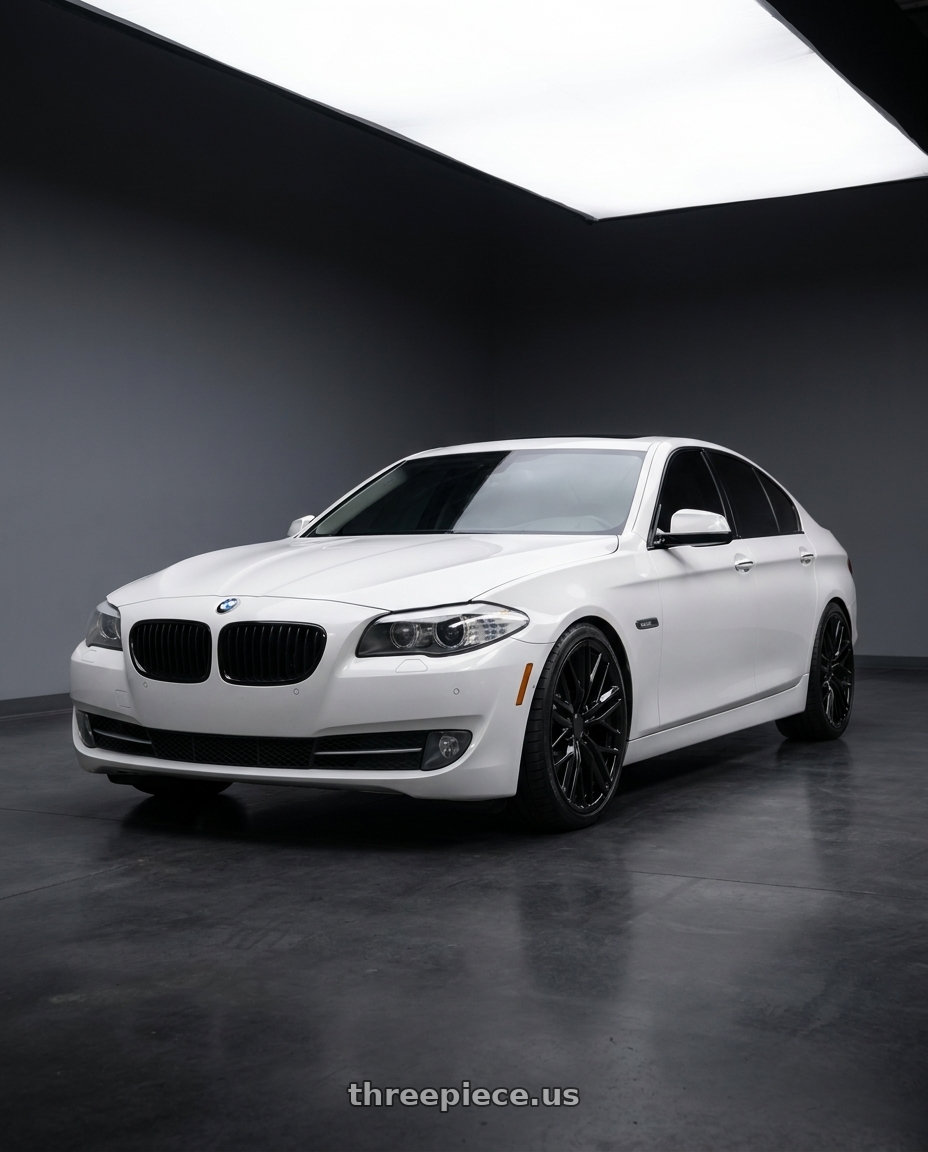 2012 BMW 535i xdrive with OE Wheels CV25 5x120 20x9.5+40 Satin Black wheels