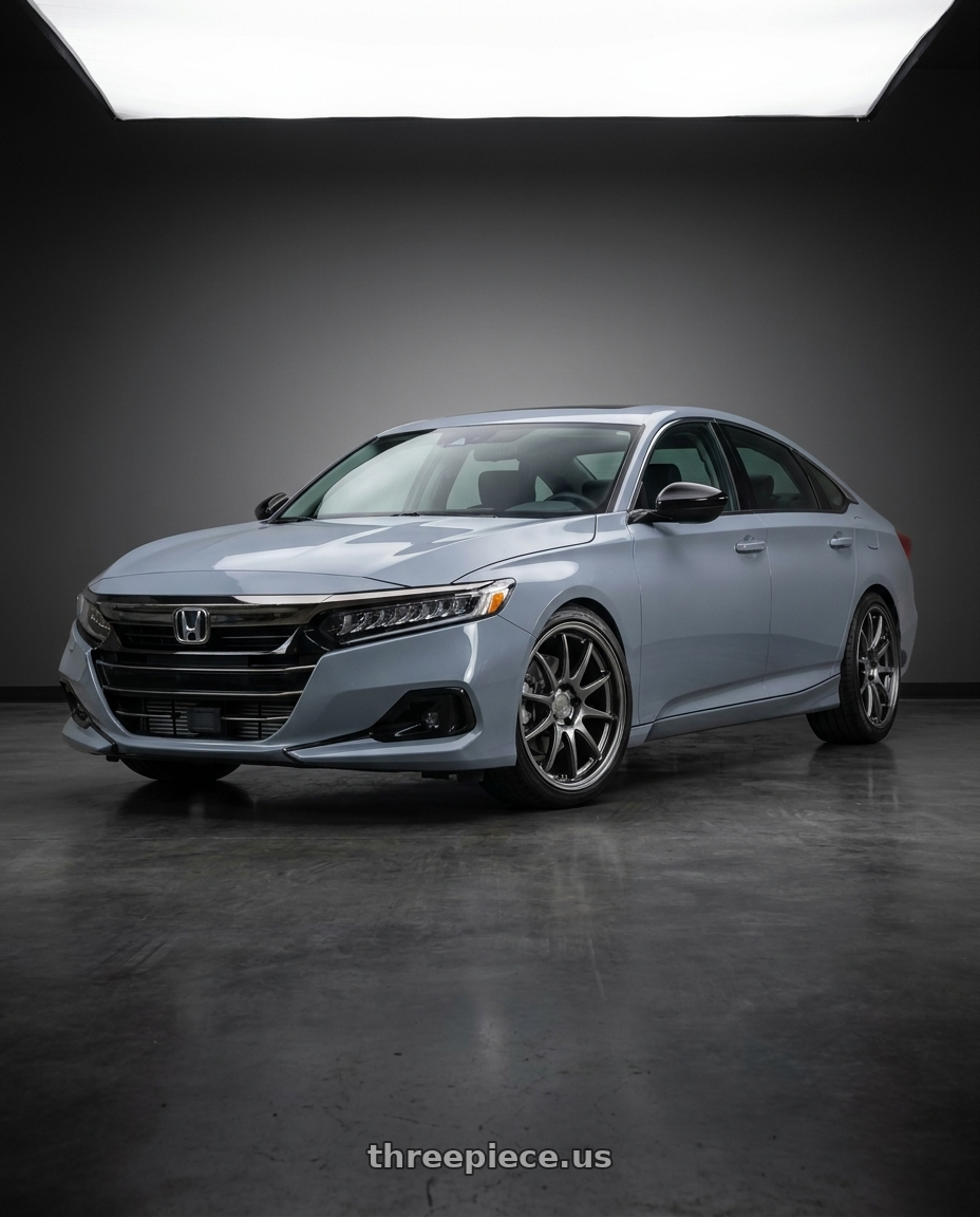 2021 Honda Accord EX-L with Aodhan DS02 5x114.3 19x9.5+22 Hyper Black wheels