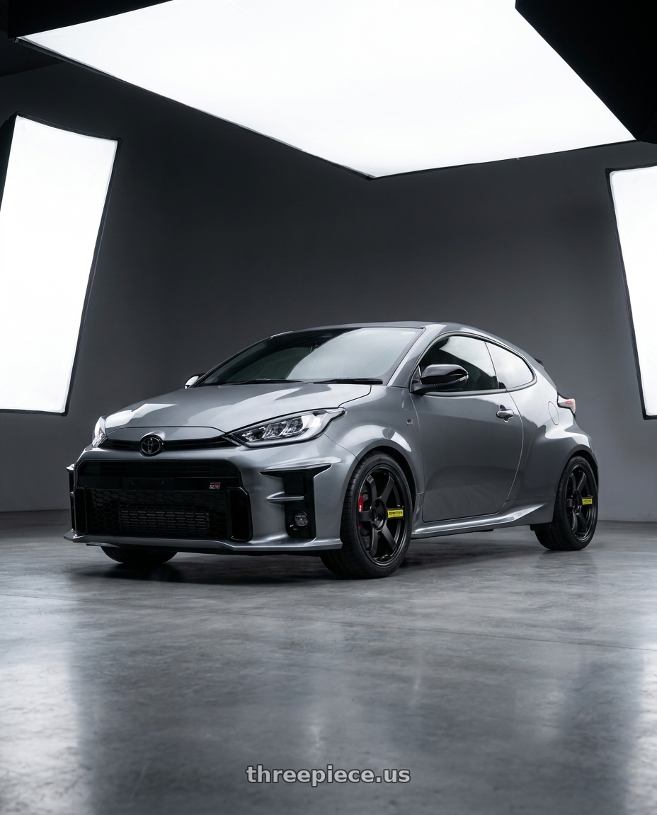 GR Yaris 2026 with Volk Racing TE37 Saga SL M-Spec 5x114.3 18x8.5+38 Pressed Black wheels