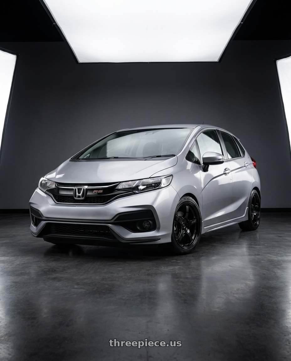 2022 Honda Jazz Rs Silver with Gram Lights 57CR 5x114.3 18x10.5+12 Glossy Black wheels