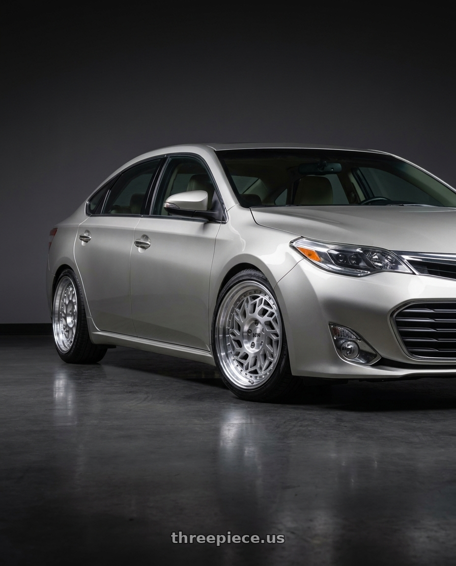 2013 toyota avalon with F1R R32 5x114.3 18x9.5 +35 Machine Silver/Polish Lip wheels