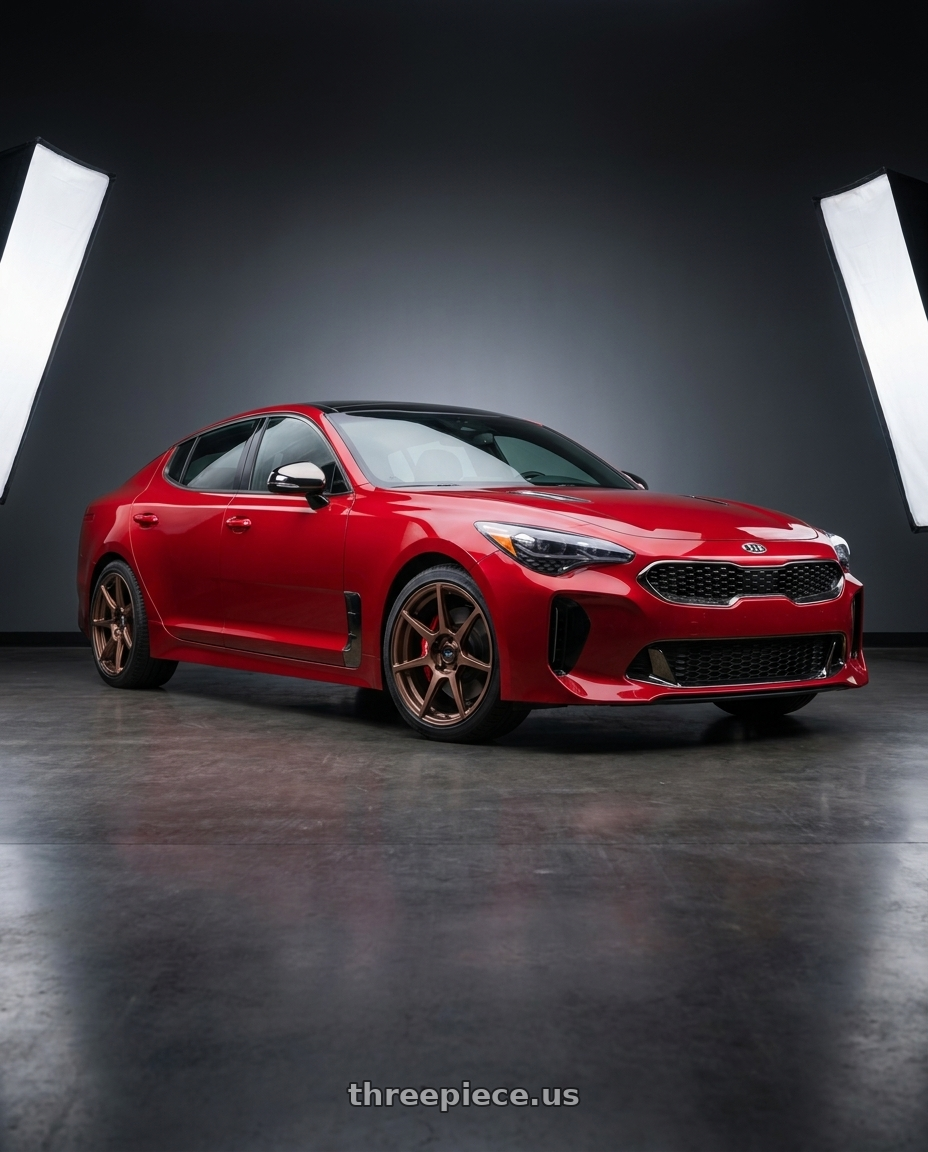 2018 Kia Stinger GT2 AWD with Enkei TFR 5x114.3 19x8.5+35 Copper wheels