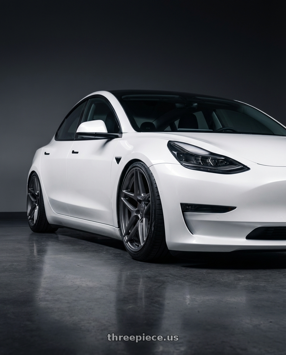 2023 Tesla Model 3 with Kansei K15G Astro 5x114.3 19x10.5 22 Gunmetal wheels