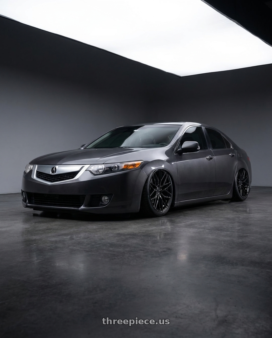2010 Honda Cu2 Accord Euro 24 Dark Iron Gray with Avant Garde Wheels M520R 5X112 19x8.5 +35 Gloss Black wheels