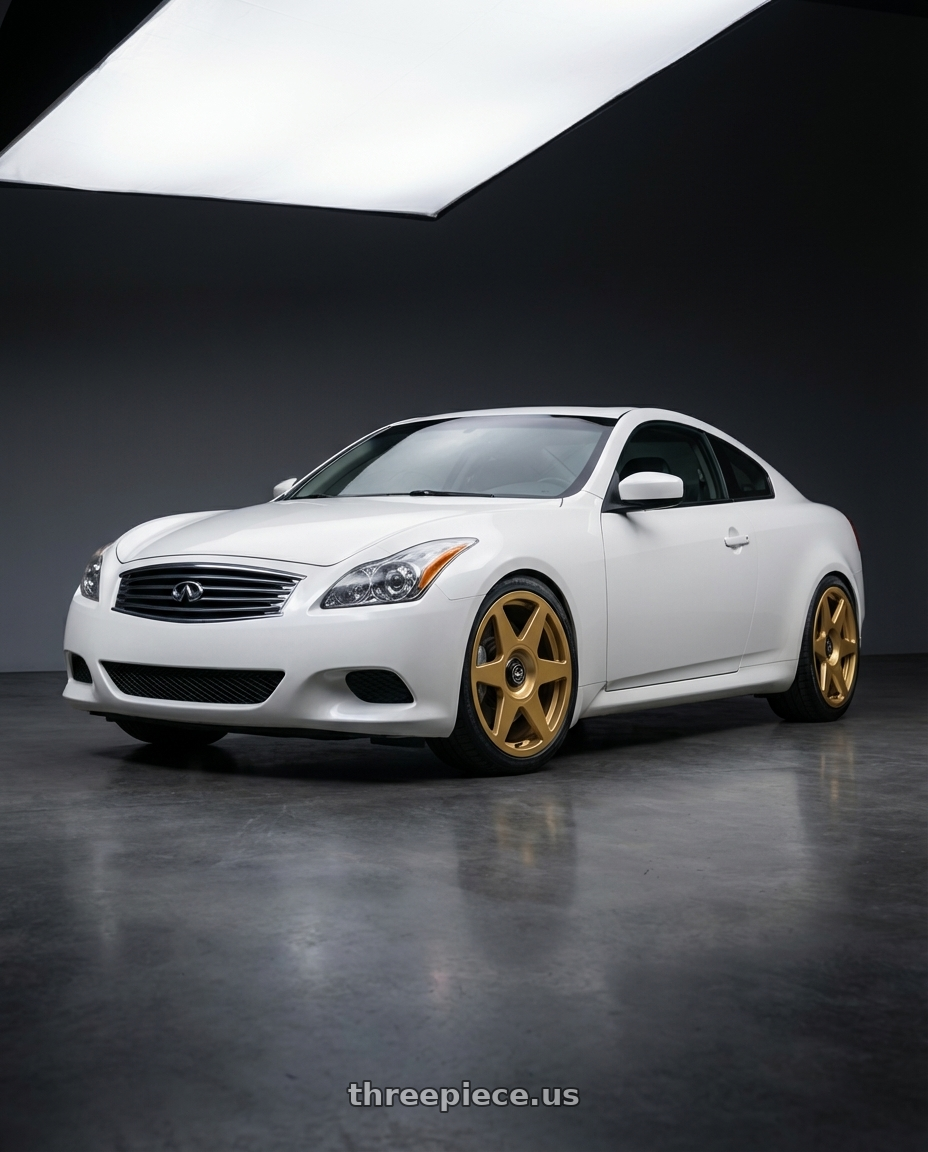 2014 Infiniti G37 Coupe with fifteen52 TARMAC EVO 5x114.3 / 5x120 19x8.5 +35 GOLD (GLOSS GOLD) wheels