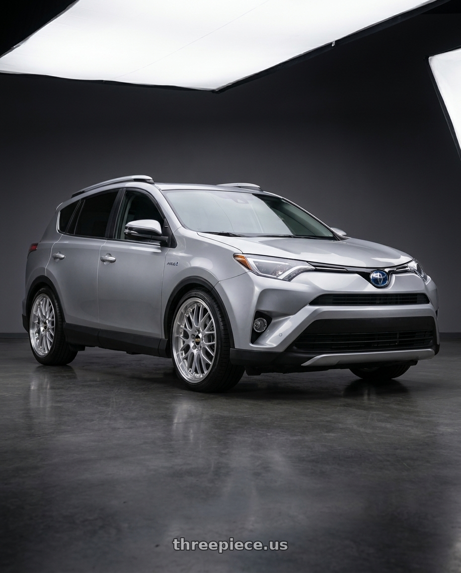 2016 toyota rav4 silver with BBS RS-GT 5x114.3 19x10.0+40 Diamond Silver wheels