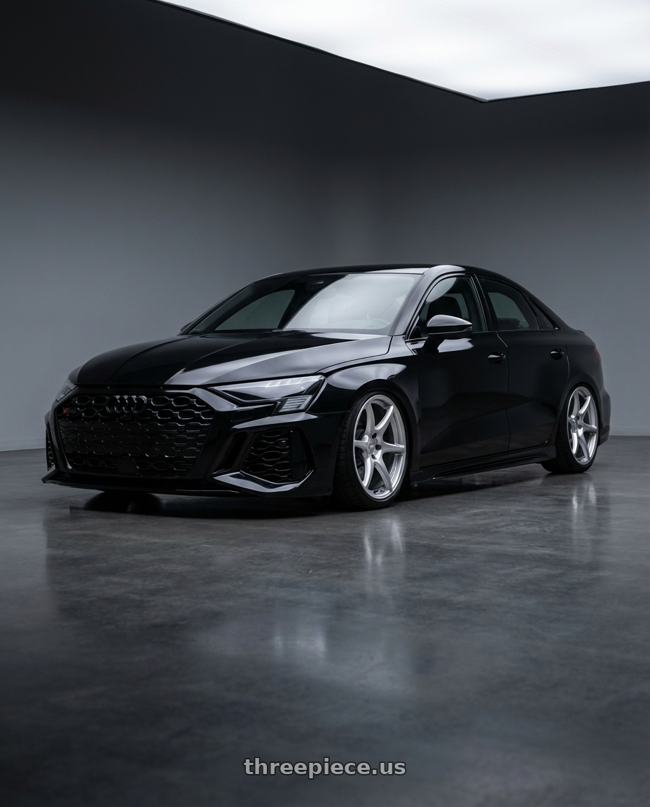 2022 Audi RS3 8Y with Kansei K11S Tandem 5X112 19x9.5 22 Hyper Silver wheels