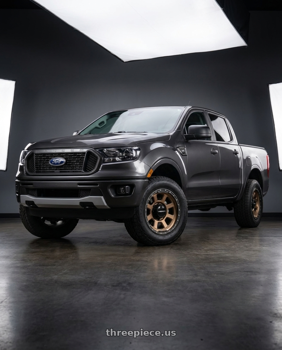 2021 Ford Ranger XL with Vision Off-Road 350 Ojos 6x139.7 17x9+12 Bronze wheels