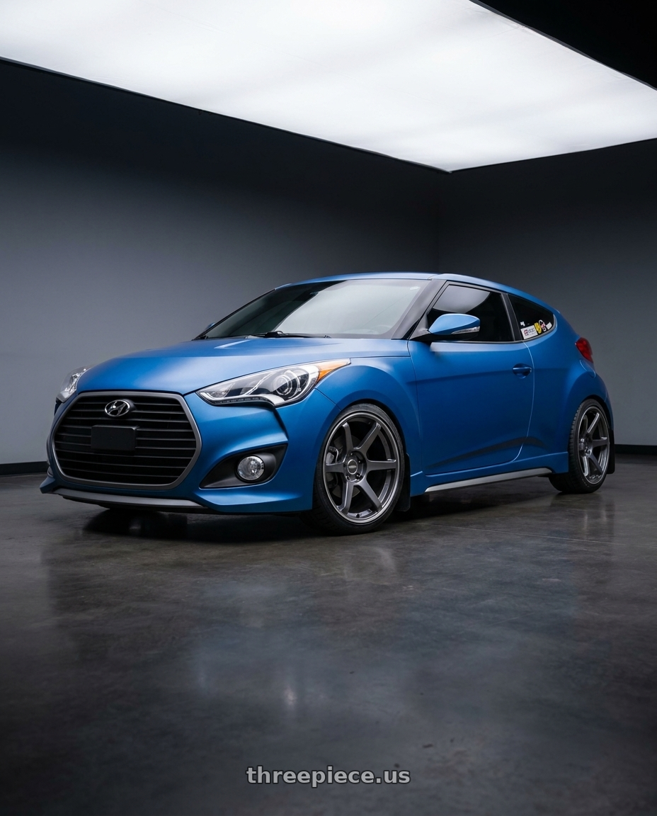 2016 Hyundai Veloster rally edition with Motegi BATTLE VI 5x114.3 18x8.5 +35 Gloss Gunzilla W/ Machined Lip wheels
