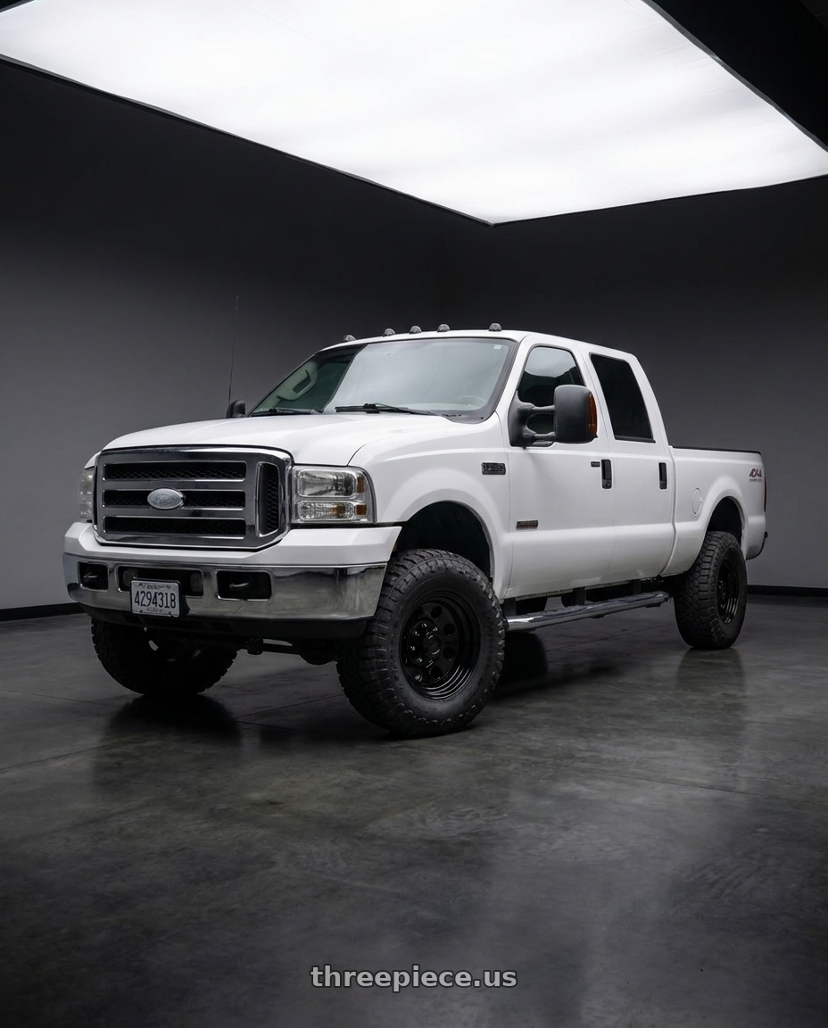 2005 ford f350 single rear with Vision HD 85H 8x170 17x9-12 Gloss Black wheels