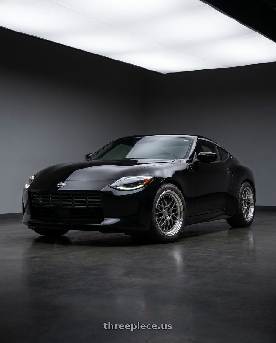 2024 Nissan Z Sport with Aodhan AH02 5x114.3 18x8.5+35 Hyper Black w/ Machined Lip wheels