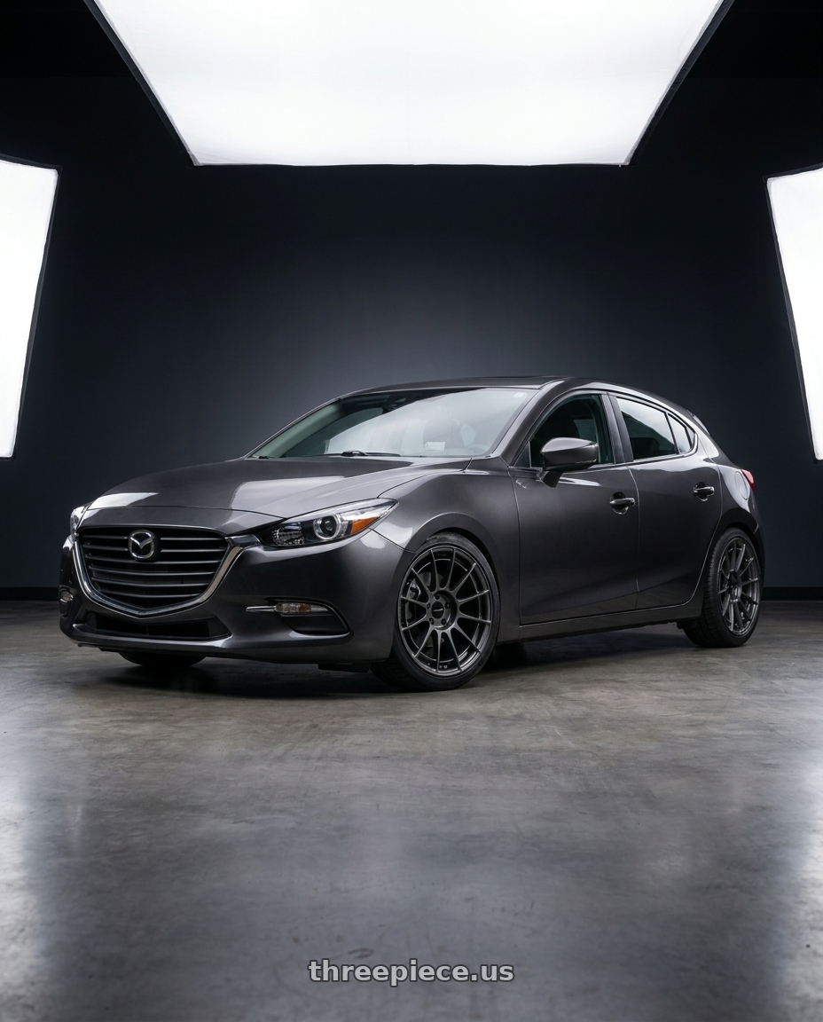 2017 Mazda Mazda3 Hatchback Grand with Enkei NT03RR 5x114.3 18x8+45 Gunmetal wheels