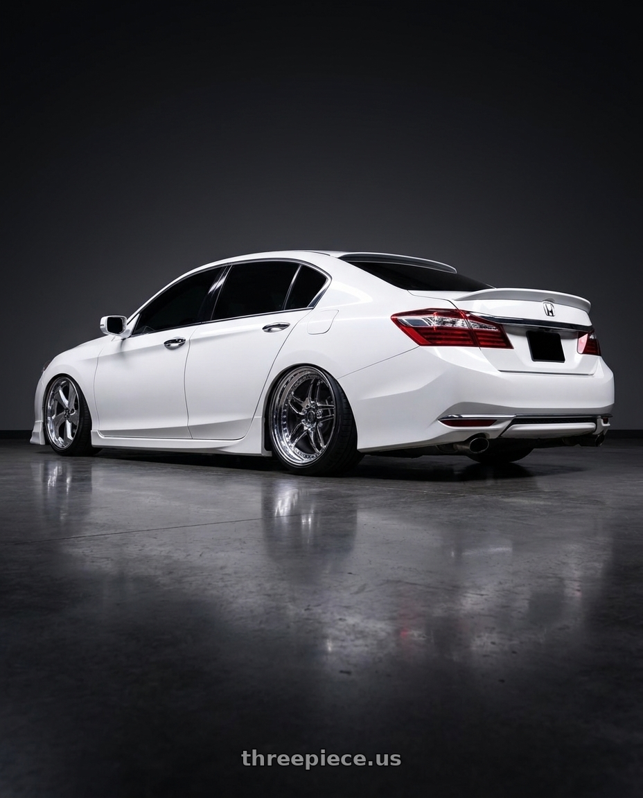 2016 Honda accord with Heritage Wheel EBISU wheels rear three quarter view square tires