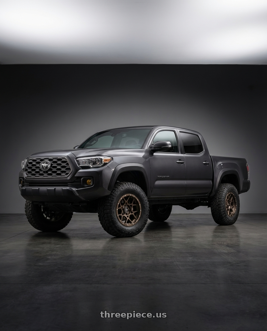 2021 Toyota Tacoma with Volk Racing RAYS M8 6x139.7 17x8.5 +0 DARK BRONZE wheels