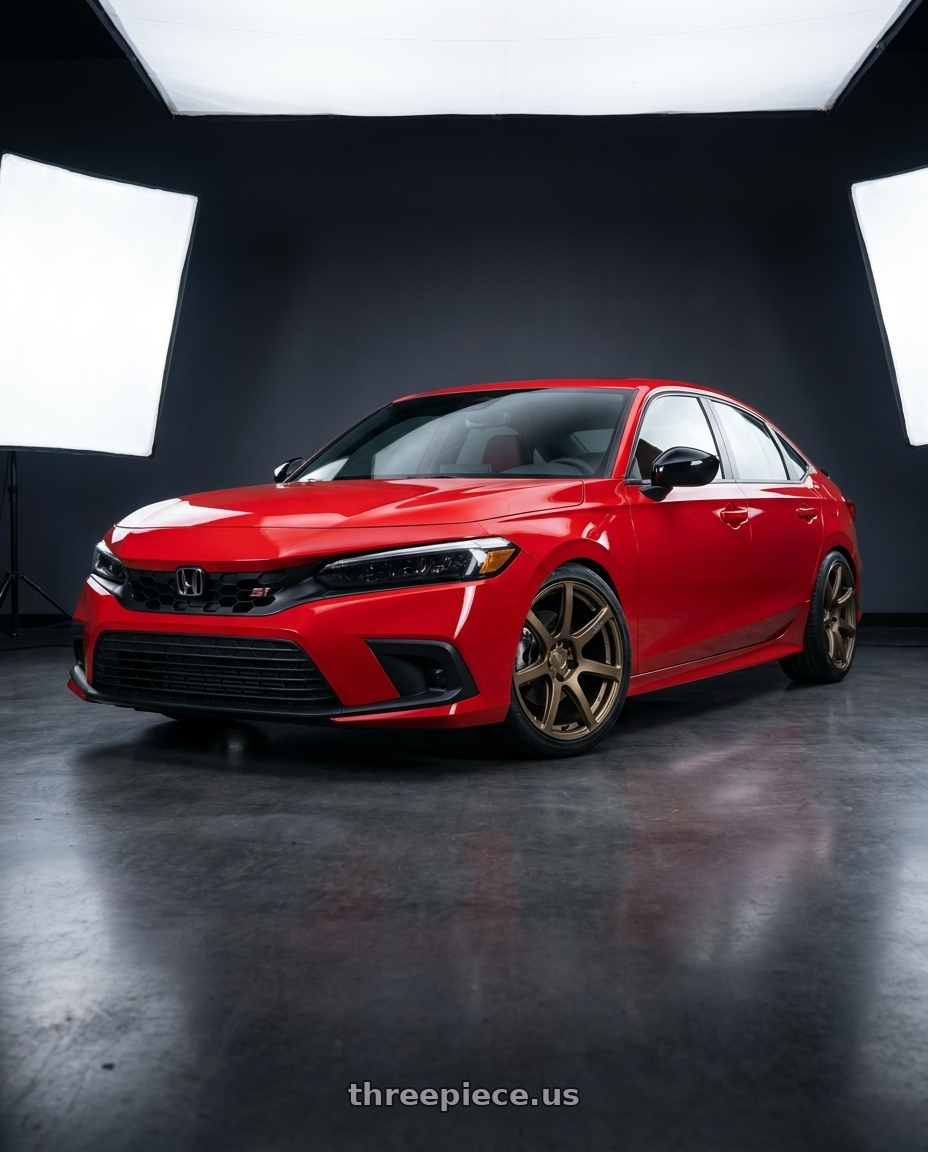 2026 Honda Civic Si with Work Emotion T7r 5x114.3 18x9.5 +38 Matte Bronze wheels