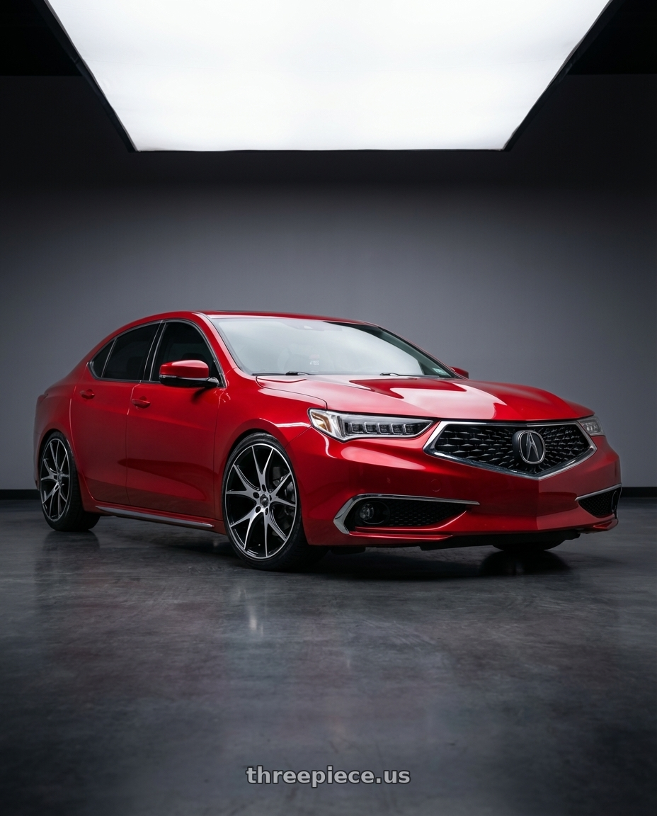 2020 Acura tlx v6 sh awd with Platinum 419U Recluse 5x114.3 17x7.5 +40 Gloss Black w/Diamond Cut Face wheels