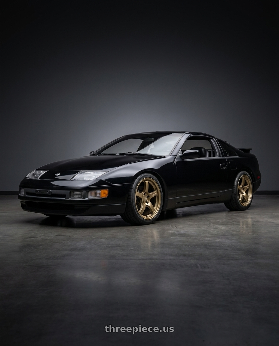 1994 Nissan 300ZX with Gram Lights 57CR 5x120 19x9.5 +35 Almite Gold wheels