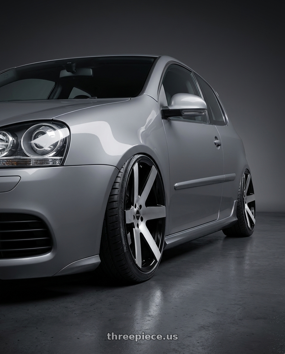 2009 VW Golf R32 with Strada Coda 5x112 20x8.5 +35 Gloss Black Machined wheels