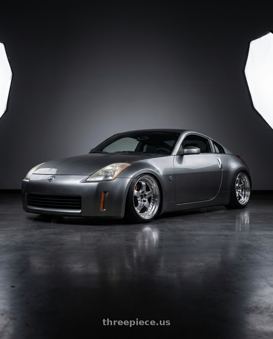 2003 Nissan 350z with Work Meister S1 3P 5x114.3 19x9.5+23 O Disk Bright Buff Finish wheels