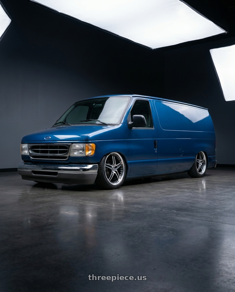 1996 Ford e150 with Motegi MR107 D5S 5X112 16X7 +45 GLOSS BLACK MACHINED wheels