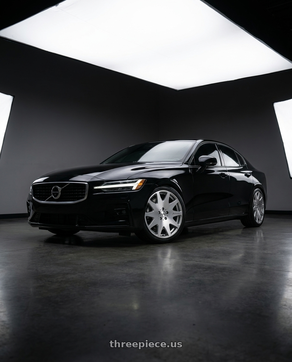 2020 Volvo S60 T6 R-Design with MRR HR3 5x108 19x8.5  +35 Silver Machine Face wheels