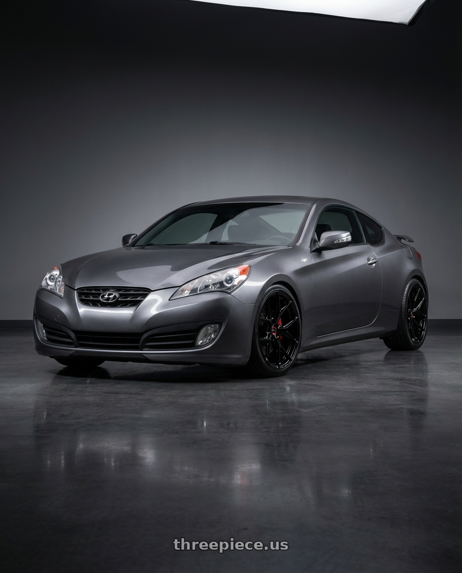 2014 Hyundai Genesis Coupe with Vossen HF-5 19x8.5 / 5x114.3 / ET32 / Flat Face / 73.1 - Gloss Black Wheel - HF5-9N60 wheels