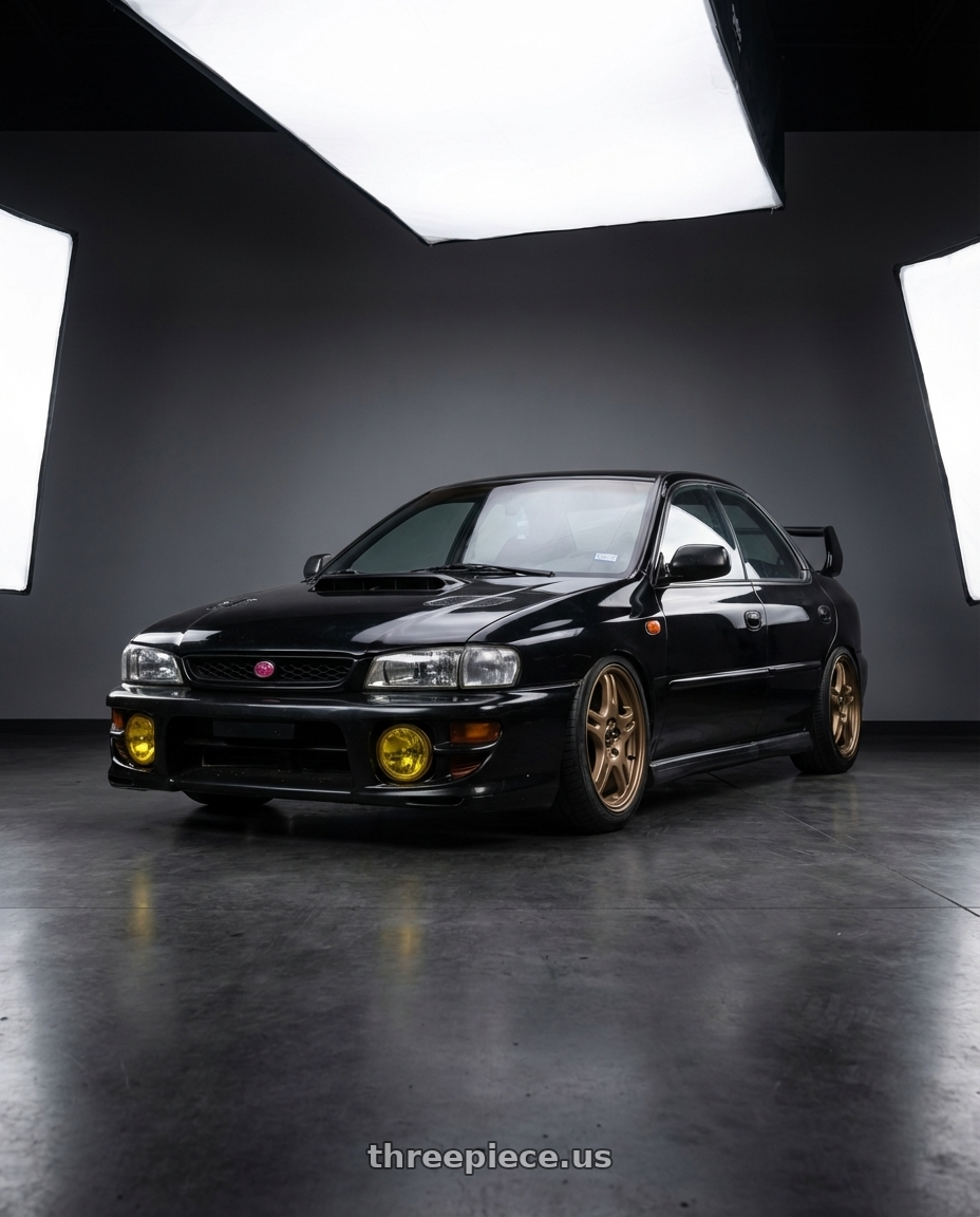 1998 Subaru Impreza GC8 with Kansei K12B KNP 5X100 17x9 35 Bronze wheels