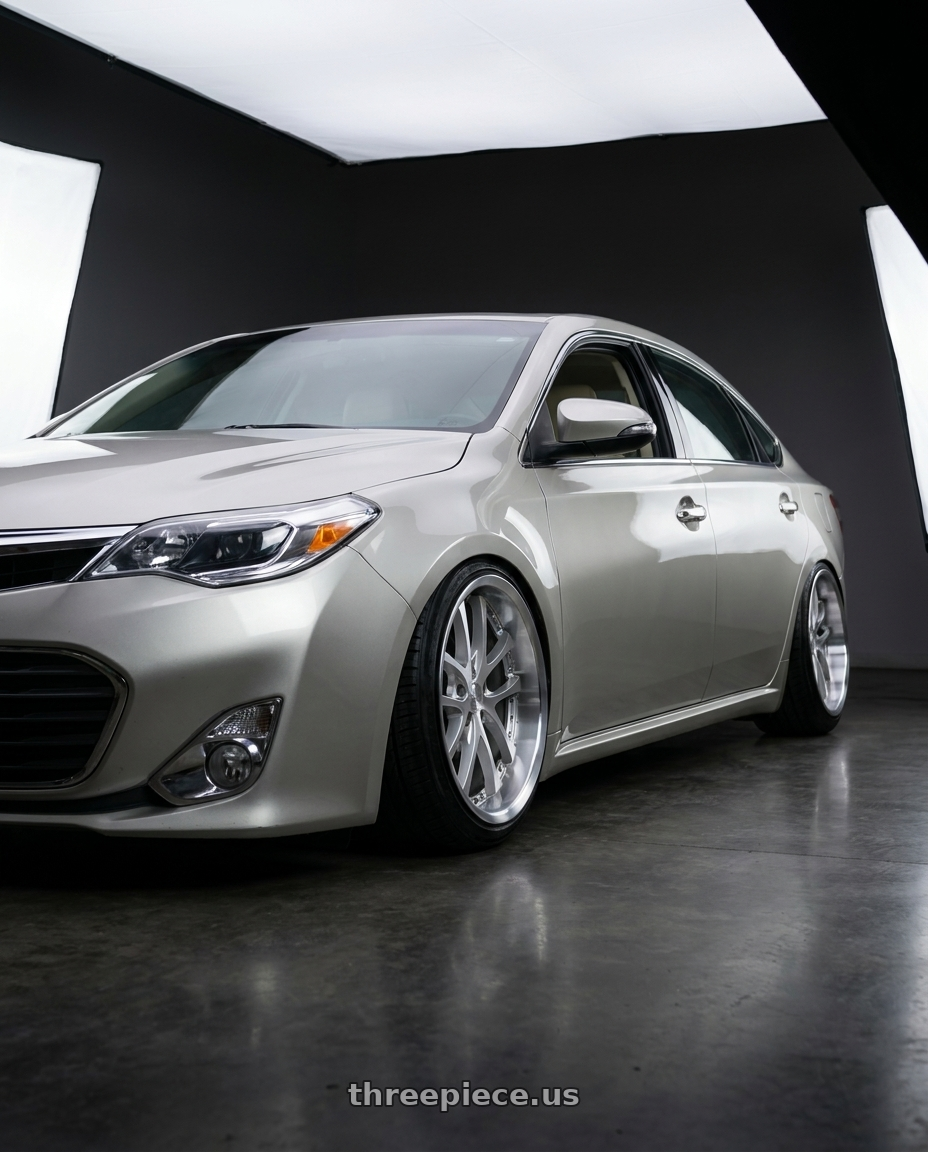 2013 toyota avalon with Vors AR5 5x114.3 19x9.5 +35 Silver Machine Face Lip Chrome Rivet wheels