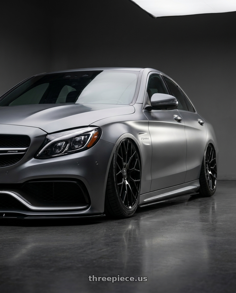 2016 Benz c63s with Petrol P2B 5X100 15X7 +40 GLOSS BLACK wheels