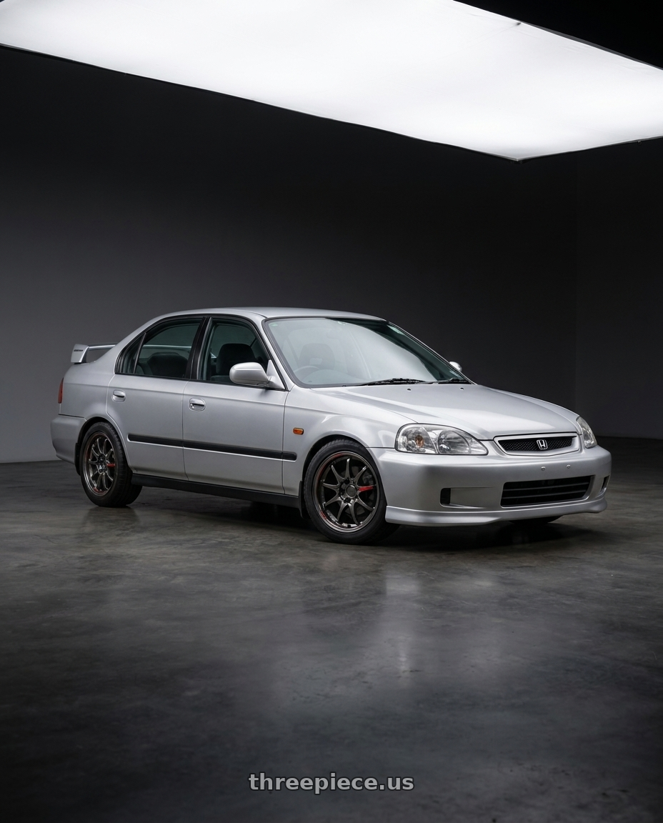 1999 honda civic with Volk Racing CE28SL 5x100 17x7.5+48 wheels