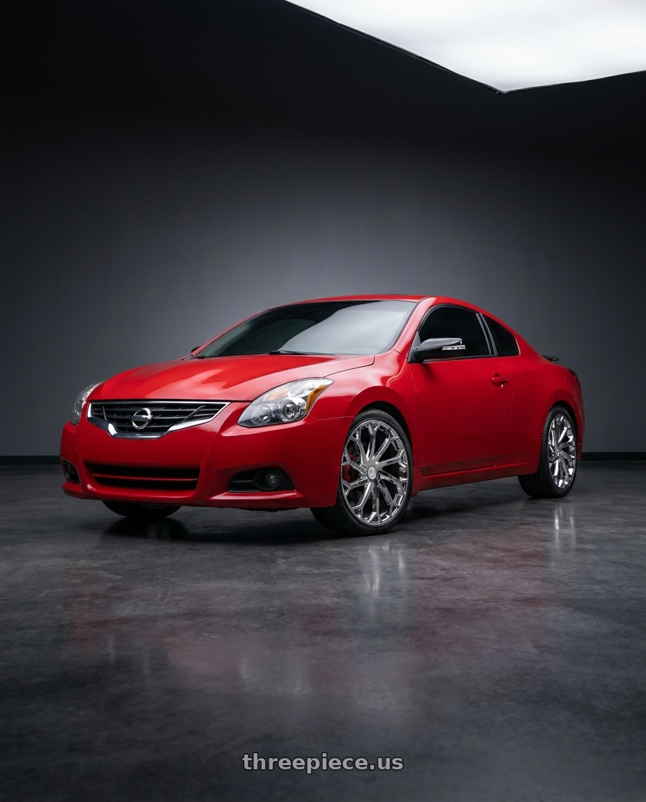 2010 Nissan Altima Coupe with Cavallo CLV-51 5x114.3/5x120 22x8.5 +38 Nano Chrome wheels