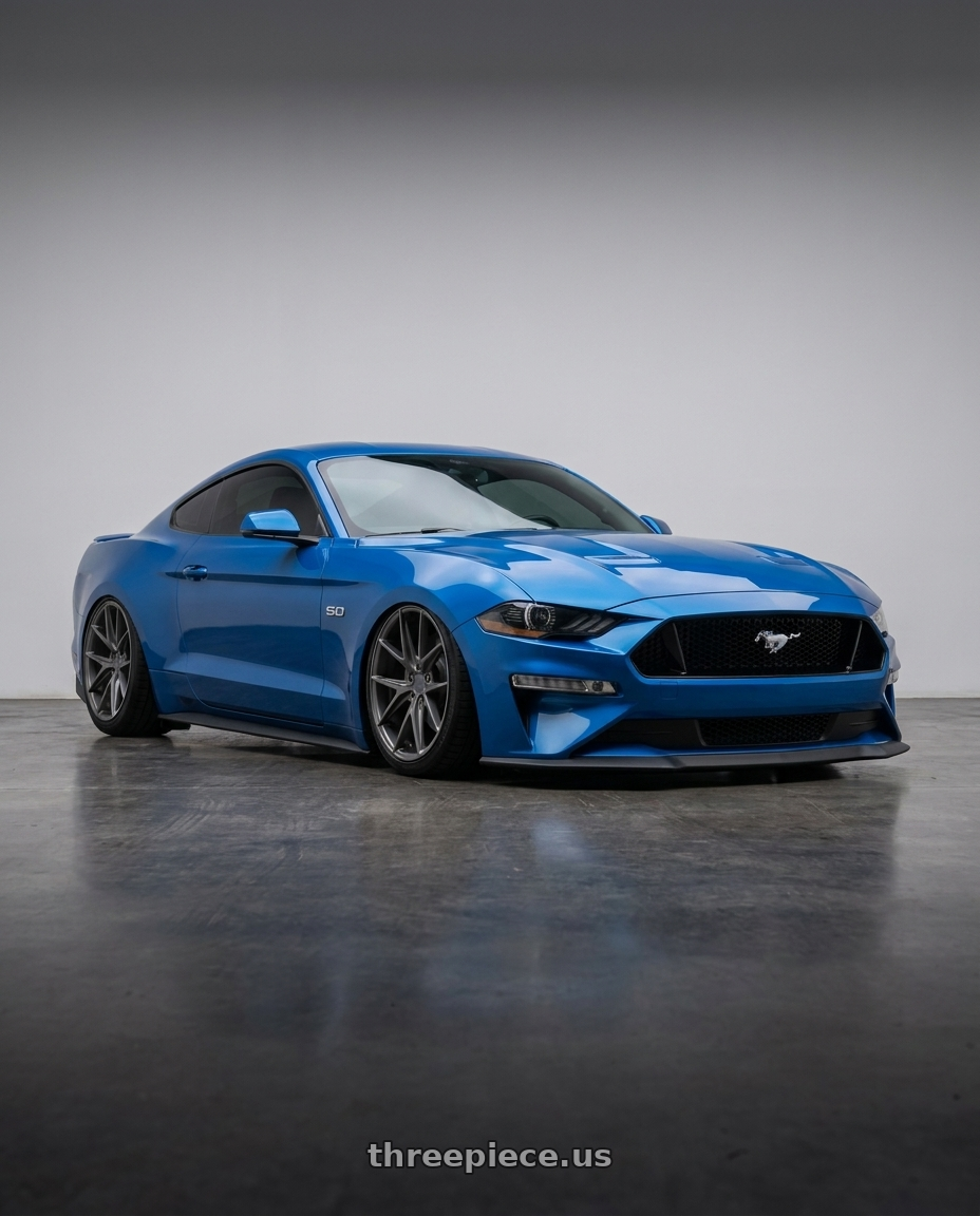 2022 Ford Mustang GT with Niche 1PC M116 MISANO 5X114.3 20X10.5 +30 MATTE GUN METAL wheels