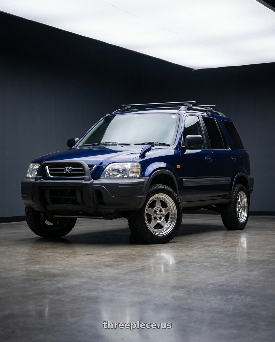 1997 Honda CRV with Work Meister Cr01 4x114.3 15x7+-28 T Disk Bright Buff Finish wheels