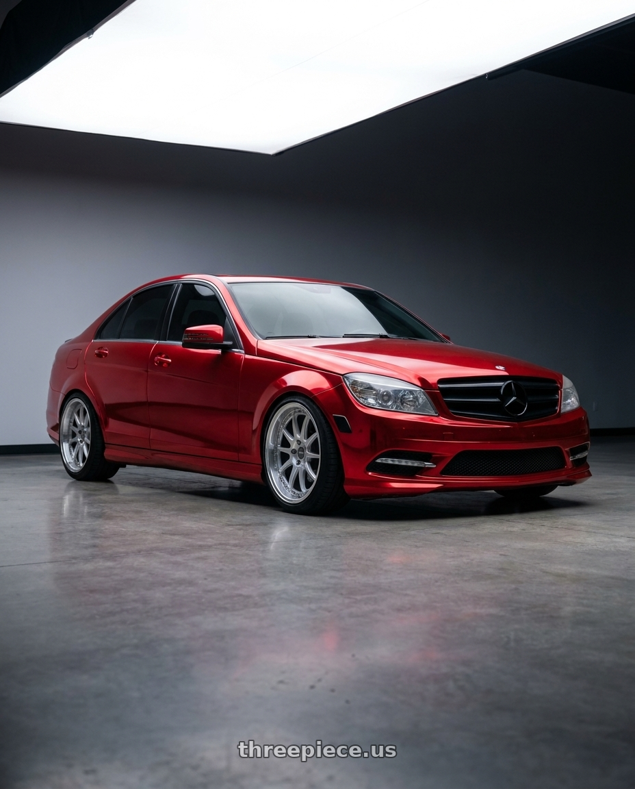 2011 Mercedes Benz c300 with ESR Wheels CS SERIES CS12 5x112 18x9.5 +22 Hyper Silver wheels