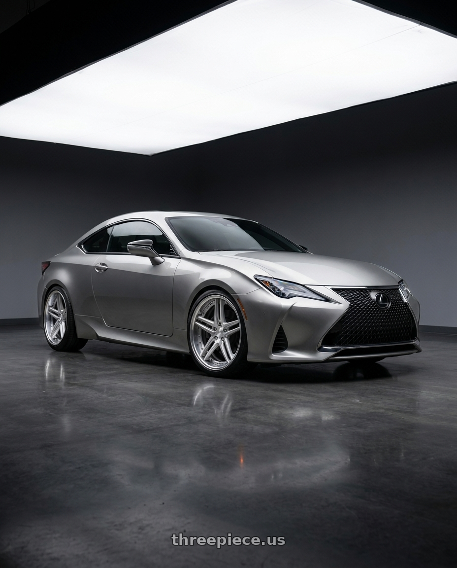 2020 LEXUS RC300 with Work Gnosis Gr205 5x108 21x11+0 W Disk Brush Silver Clear wheels