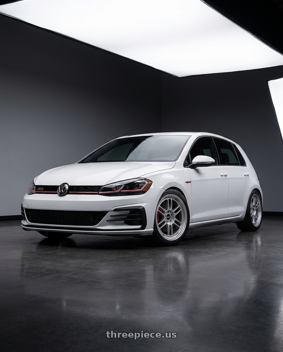 2021 Volkswagen GTI S with Enkei RPF1 5x112 18x9+35 Silver wheels