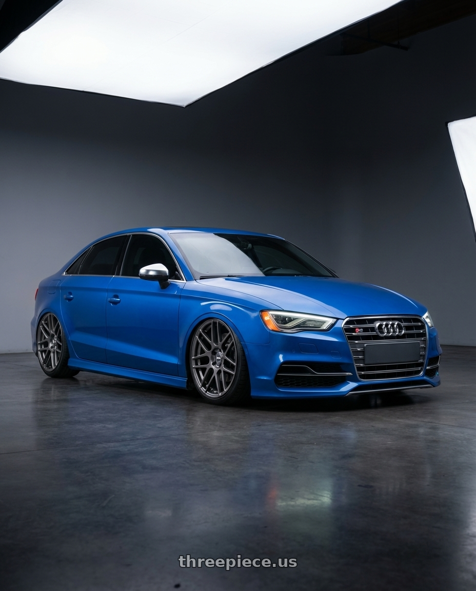 2019 Audi S3 8V with ESR Wheels FORGETECH SERIES RF1 5x112 19x9.5 +22 Gloss Graphite wheels
