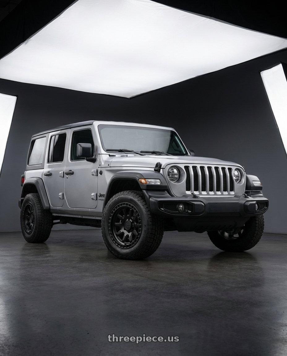 2021 Jeep Wrangler Sport with Black Rhino CALICO 5X127 17X8.5 +34 MATTE BLACK wheels