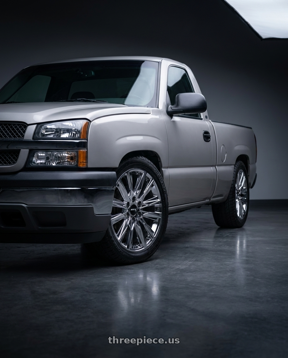2003 Chevy Silverado 1500 LS with RTX GM01 6x139.7 20x9 +25 Chrome / Pvd wheels