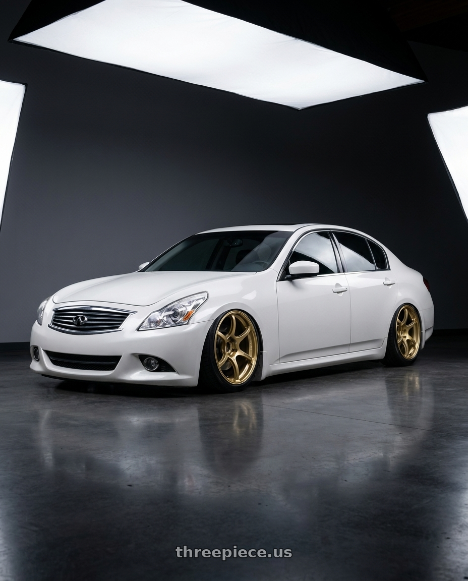 2012 Infiniti G37 with Advan RGIII 5x114.3 19x9.0+35 Gold wheels